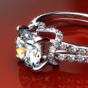 11029 -  Pave Frame Split Shank Engagement Ring