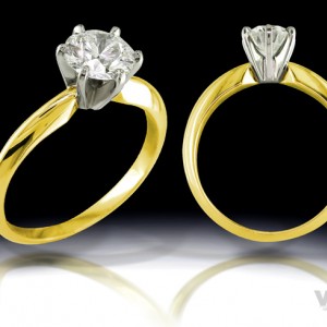 6-Prong "Tiffany" Style - 18k Yellow Gold