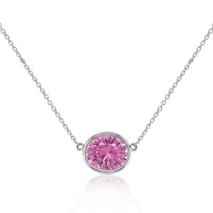 Pink Spinel Full Bezel Diamond Pendant