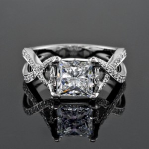 Custom Twisted Diamond Engagement Ring