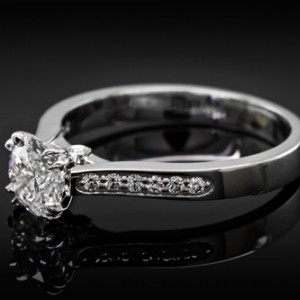 Double Claw Diamond Engagement Ring