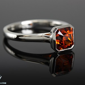 Custom Platinum Ring with Garnet