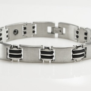 Black and Silver Dual Bracelet