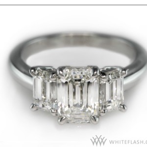 Whiteflash Custom 3 Stone Emerald Cut Diamond Engagement Ring