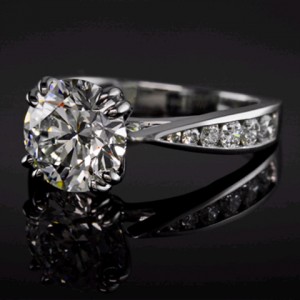 Claw Prong Channel Diamond Engagement Ring
