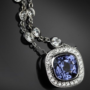 Custom Diamond and Sapphire Pendant by Whiteflash.com