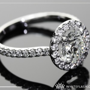 Custom Platinum Diamond Halo Engagement Ring