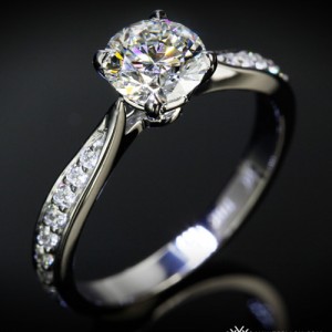 Legato Sleekline Pave Diamond Engagement Ring