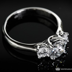 3 Stone Trellis Diamond Engagement Ring