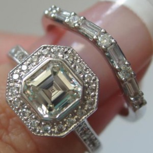 Pave Asscher Halo with Band