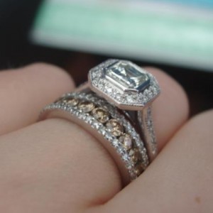 Pave Asscher Halo with Band