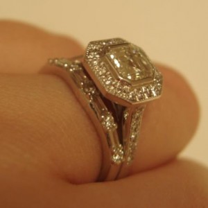 Pave Asscher Halo with Band