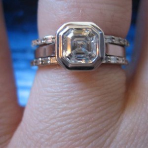 LaurenThePartier's 3 ring Asscher set