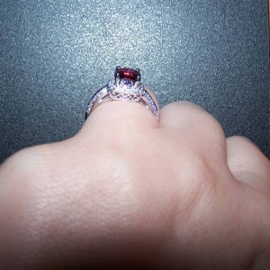 Side view of Jeff White spinel ring