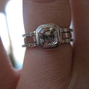 LaurenThePartier's 3 ring Asscher set