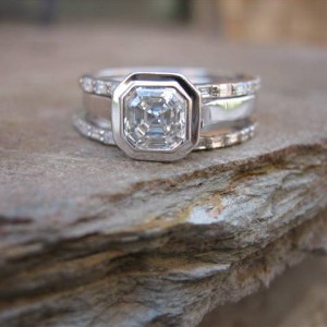 LaurenThePartier's 3 ring Asscher set