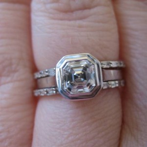 LaurenThePartier's 3 ring Asscher set