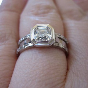 LaurenThePartier's 3 ring Asscher set