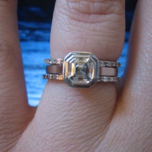 LaurenThePartier's 3 ring Asscher set