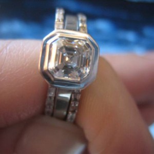 LaurenThePartier's 3 ring Asscher set