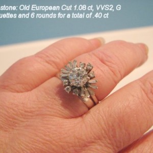 Old European Cut ballerine ring