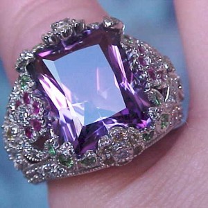 Amethyst, rubies, tsavorites, sapphires and diamonds