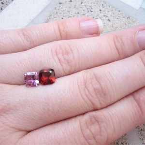 LaurenThePartier's .91 ct. Pink Tourmaline and 1.43 ct. Red Malaya Garnet