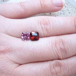 LaurenThePartier's .91 ct. Pink Tourmaline and 1.43 ct. Red Malaya Garnet