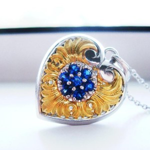 Love in Bloom's Sapphire Wedding Pendant