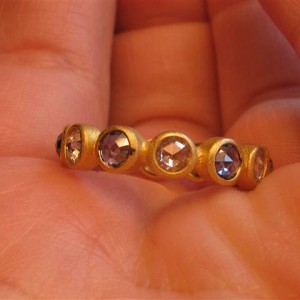 Rose cut diamond & sapphire eternity