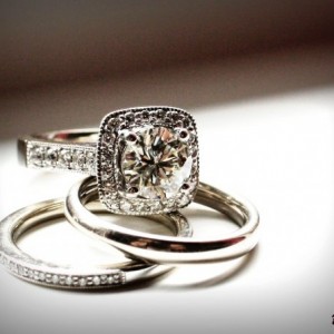 Custom Halo with Diamond band from Erica Grace