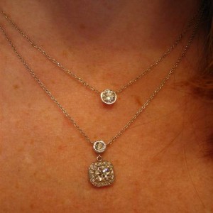 LTP's .46 ct. OEC pendant with bezel set .20 ct. OMC