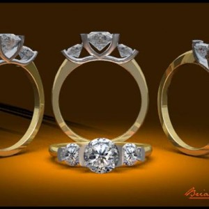 Brian Gavin CAD - Semi-Bezel Three Stone Ring
