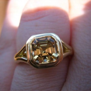 LaurenThePartier's 1.38 ct. Grossular Asscher in 18k JKT setting