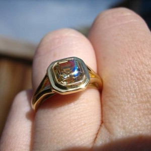 LaurenThePartier's 1.38 ct. Grossular Asscher in 18k JKT setting