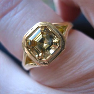 LaurenThePartier's 1.38 ct. Grossular Asscher in 18k JKT setting