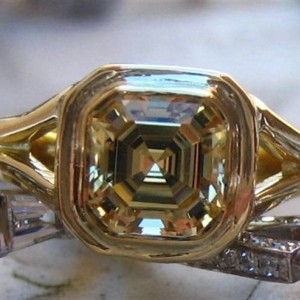 LaurenThePartier's 1.38 ct. Grossular Asscher in 18k JKT setting