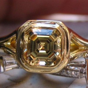 LaurenThePartier's 1.38 ct. Grossular Asscher in 18k JKT setting