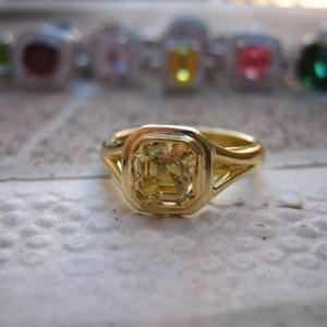 LaurenThePartier's 1.38 ct. Grossular Asscher in 18k JKT setting