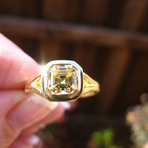 LaurenThePartier's 1.38 ct. Grossular Asscher in 18k JKT setting