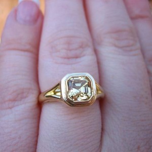 LaurenThePartier's 1.38 ct. Grossular Asscher in 18k JKT setting