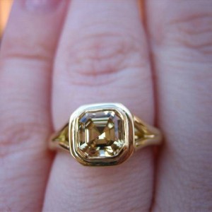 LaurenThePartier's 1.38 ct. Grossular Asscher in 18k JKT setting