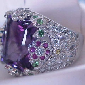 Amethyst, rubies, tsavorites, sapphires and diamonds