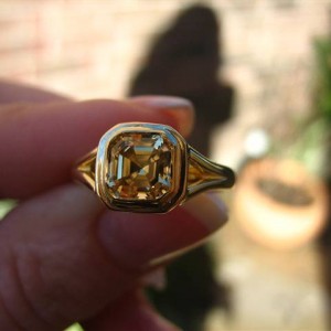 LaurenThePartier's 1.38 ct. Grossular Asscher in 18k JKT setting