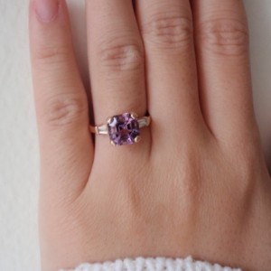 Amethyst baguette ring