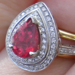 2.2 ct Mahenge spinel in natural light on a cloudy day