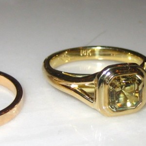 LaurenThePartier's 1.38 ct. Grossular Asscher in 18k JKT setting