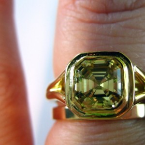 LaurenThePartier's 1.38 ct. Grossular Asscher in 18k JKT setting