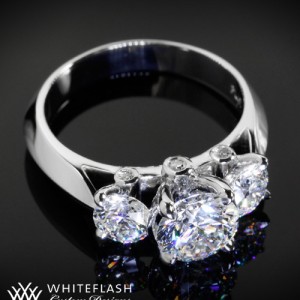 Suprise Three Stone Diamond Engagement Ring
