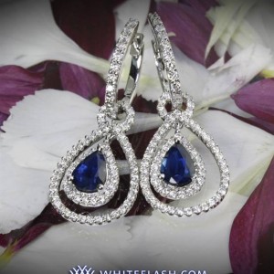 Blue Sapphire and Diamond Drop Earrings